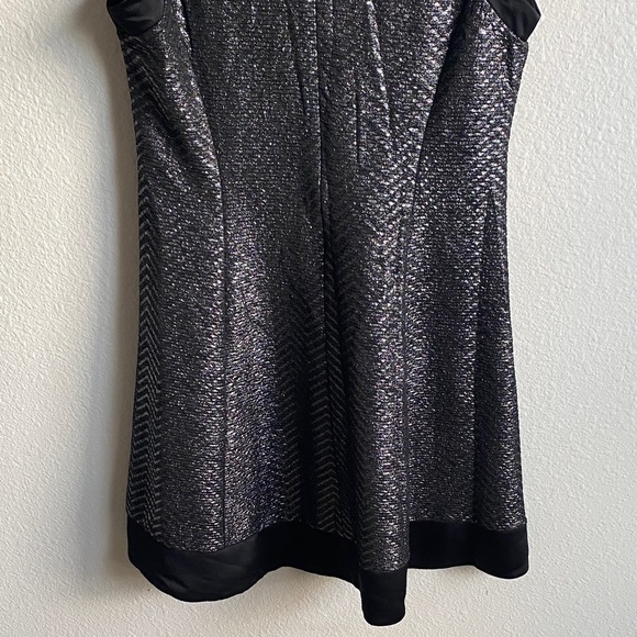 Roz & Ali Petite Shimmering Black Sleeveless Mini Dress - Picture 8 of 11